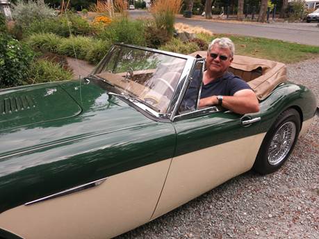 Greg in his Austin Healey 3000.